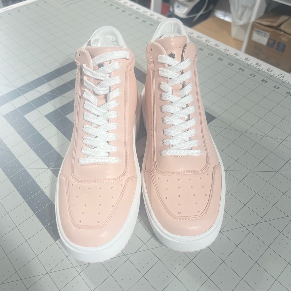 Stuart Weitzman Blush Pink High-Top Sneakers